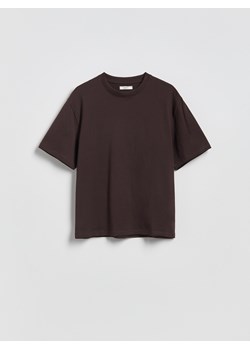 Reserved - Bawełniany t-shirt oversize - brązowy ze sklepu Reserved w kategorii Bluzki damskie - zdjęcie 188812773