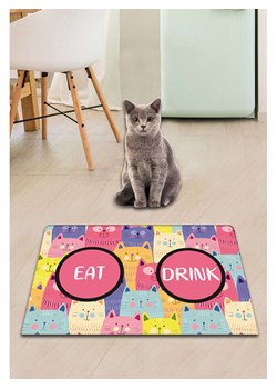 Paws&amp;Whiskers Podkładka w kolorze różowym ze wzorem pod miski - 40 x 60 cm ze sklepu Limango Polska w kategorii Dla zwierząt - zdjęcie 188813120