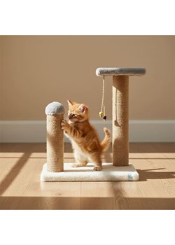 Paws&amp;Whiskers Drapak "Else" w kolorze szaro-kremowym dla kota - 33 x 44 x 28 cm ze sklepu Limango Polska w kategorii Dla zwierząt - zdjęcie 188813210