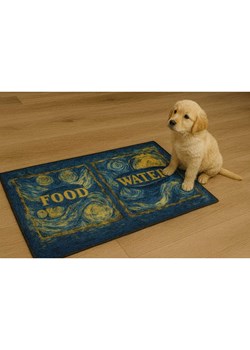 Paws&amp;Whiskers Podkładka w kolorze niebiesko-żółtym pod miski - 40 x 70 cm ze sklepu Limango Polska w kategorii Dla zwierząt - zdjęcie 188813602