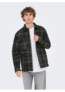 ONLY &amp; SONS Kurtka koszulowa "Gudmund" w kolorze szaro-czarnym ze sklepu Limango Polska w kategorii Kurtki męskie - zdjęcie 188819852