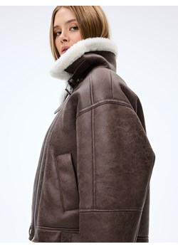 Mohito - Kożuch z futerkiem - brązowy ze sklepu Mohito w kategorii Kożuchy - zdjęcie 188821790