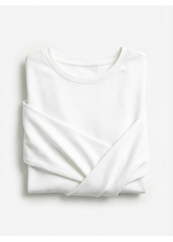 Mohito - Biały longsleeve basic - biały ze sklepu Mohito w kategorii Bluzki damskie - zdjęcie 188821950