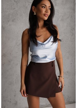 Brązowe Asymetryczne Spódnico-Szorty High Waist Tinetha ze sklepu renee.pl w kategorii Szorty - zdjęcie 188822013