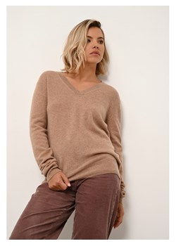 Just Cashmere Kaszmirowy sweter "Nora" w kolorze jasnobrązowym ze sklepu Limango Polska w kategorii Swetry damskie - zdjęcie 188823201