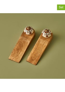 BELLA MAISON Stopery (2 szt.) "Hermosa" w kolorze jasnobrązowym do drzwi - 16,5 x 5 x 4,5 cm ze sklepu Limango Polska w kategorii Dom - zdjęcie 188823972