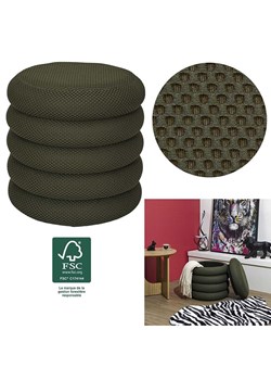 Rétro Chic Puf "Atome" w kolorze khaki - wys. 44 x Ø 38 cm ze sklepu Limango Polska w kategorii Pufy i siedziska - zdjęcie 188824600