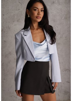 Czarne Spódnico-Spodenki High Waist z Ozdobnym Rozcięciem Sinessei ze sklepu renee.pl w kategorii Szorty - zdjęcie 188826374