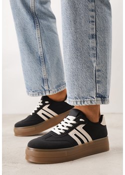 Czarne Sneakersy Kultowe Tenisówki na Platformie Hlalna ze sklepu born2be.pl w kategorii Buty sportowe damskie - zdjęcie 188827211