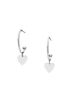 Kolczyki koła z serduszkami srebrne ze stali szlachetnej ze sklepu manoki.pl w kategorii Kolczyki - zdjęcie 188831264