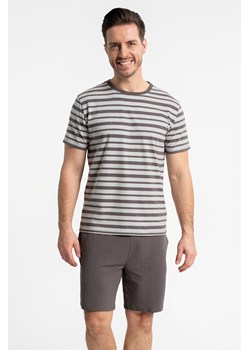 Moraj PDM3700-005 piżama męska krótki rękaw i szorty patt 1-taupe ze sklepu kontri.pl w kategorii Piżamy męskie - zdjęcie 188831731