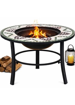 Okrągłe zielone dekoracyjne palenisko ogrodowe P7-L63 ze sklepu Edinos.pl w kategorii Pozostałe wyposażenie ogrodowe - zdjęcie 188832430