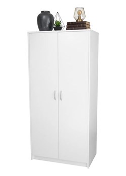 Biała dwudrzwiowa szafa z półkami C3-D96 ze sklepu Edinos.pl w kategorii Szafy - zdjęcie 188832434