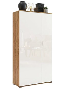 Biała szafa uchylna z półkami i drążkiem D6-F20 ze sklepu Edinos.pl w kategorii Szafy - zdjęcie 188832460