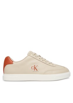 Sneakersy Calvin Klein Low Prof Cupsole Emb Lth HM0HM02124 Beżowy ze sklepu eobuwie.pl w kategorii Buty sportowe męskie - zdjęcie 188832531