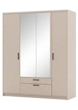 Beżowa szafa czterodrzwiowa z lustrem - Parioni 11X ze sklepu Edinos.pl w kategorii Szafy - zdjęcie 188834040