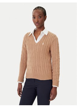 Polo Ralph Lauren Sweter 211B16797001 Beżowy Slim Fit ze sklepu MODIVO w kategorii Swetry damskie - zdjęcie 188835674