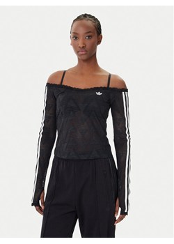 adidas Bluzka Lace Bardot KD0350 Czarny Slim Fit ze sklepu MODIVO w kategorii Bluzki damskie - zdjęcie 188835822