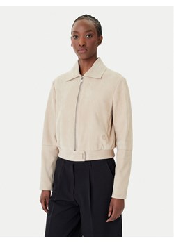 BOSS Kurtka skórzana Salene 50552203 Beżowy Regular Fit ze sklepu MODIVO w kategorii Kurtki damskie - zdjęcie 188835913