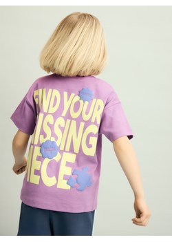 Reserved - T-shirt z nadrukiem na plecach - lawendowy ze sklepu Reserved w kategorii Bluzki dziewczęce - zdjęcie 188840854