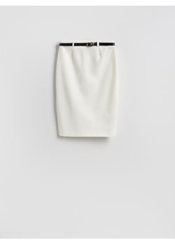 Reserved - Spódnica z paskiem - biały ze sklepu Reserved w kategorii Spódnice - zdjęcie 188840903