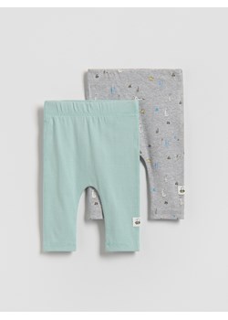 Reserved - Prążkowane legginsy 2 pack - zielony ze sklepu Reserved w kategorii Spodnie i półśpiochy - zdjęcie 188841092