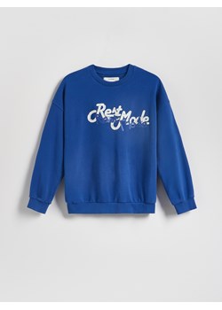 Reserved - Bluza oversize z nadrukiem - niebieski ze sklepu Reserved w kategorii Bluzy chłopięce - zdjęcie 188841233