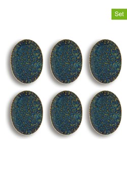 Ogo Living Talerzyki deserowe (6 szt.) "Venus" w kolorze niebieskim - 24 x 17 cm ze sklepu Limango Polska w kategorii Naczynia - zdjęcie 188842061