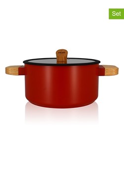 Ogo Living 2-częściowy zestaw "Ector" w kolorze czerwonym - Ø 24 cm ze sklepu Limango Polska w kategorii Garnki - zdjęcie 188842784