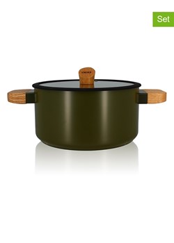 Ogo Living 2-częściowy zestaw "Ector" w kolorze khaki - Ø 24 cm ze sklepu Limango Polska w kategorii Garnki - zdjęcie 188842812