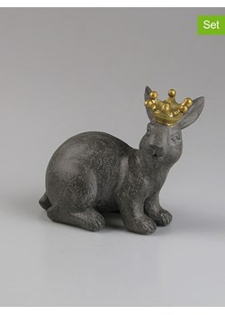 AM Design Figurka dekoracyjna "Hare with a crown" w kolorze szarym - 8 x 11 x 13 cm ze sklepu Limango Polska w kategorii Dekoracje - zdjęcie 188844051