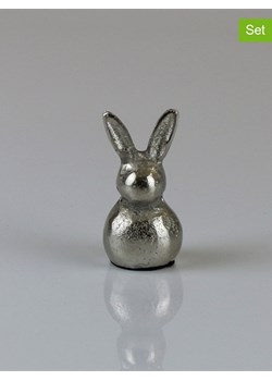 AM Design Figurki dekoracyjne (2 szt.) "Hare" w kolorze srebrnym - wys. 7 x Ø 4 cm ze sklepu Limango Polska w kategorii Dekoracje - zdjęcie 188844063