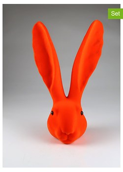 AM Design Figurka dekoracyjna "Hare's head" w kolorze pomarańczowym - wys. 34 cm ze sklepu Limango Polska w kategorii Dekoracje - zdjęcie 188844110