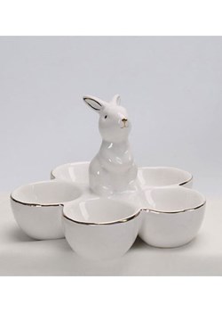 AM Design Półmisek "Hare" w kolorze białym do serwowania jajek - wys. 11 x Ø 15 cm ze sklepu Limango Polska w kategorii Misy i tace dekoracyjne - zdjęcie 188844111