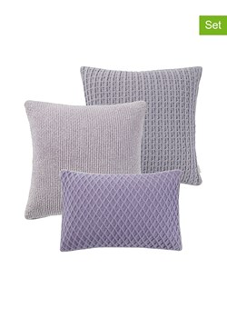 Jotex Poszewki (3 szt.) "Mila" w kolorze fioletowym na poduszkę ze sklepu Limango Polska w kategorii Poduszki dekoracyjne - zdjęcie 188845793