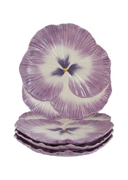 Jotex Talerze obiadowe (4 szt.) "Flora" w kolorze fioletowym - Ø 27 cm ze sklepu Limango Polska w kategorii Naczynia - zdjęcie 188846022