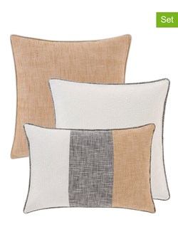 Jotex Poszewki (3 szt.) "Chambray" w kolorze beżowo-biało-szarym na poduszkę ze sklepu Limango Polska w kategorii Poduszki dekoracyjne - zdjęcie 188846313