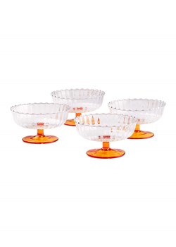 Jotex Miski deserowe (4 szt.) "Flora" w kolorze pomarańczowym - wys. 7,5 x Ø 13,5 cm ze sklepu Limango Polska w kategorii Naczynia - zdjęcie 188846340
