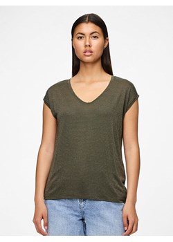 Pieces Koszulka "Billo" w kolorze zielonym ze sklepu Limango Polska w kategorii Bluzki damskie - zdjęcie 188848492