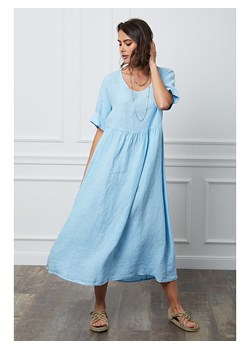 Fleur de Lin Lniana sukienka "Gustavo" w kolorze błękitnym ze sklepu Limango Polska w kategorii Sukienki - zdjęcie 188848960
