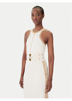 Elisabetta Franchi Top TK-71S-61E2-V270 Beżowy Regular Fit ze sklepu MODIVO w kategorii Bluzki damskie - zdjęcie 188850323