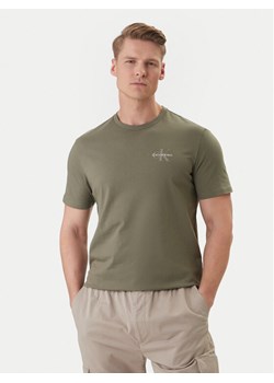 Calvin Klein Jeans T-Shirt LV04RF278G Khaki Regular Fit ze sklepu MODIVO w kategorii T-shirty męskie - zdjęcie 188850331