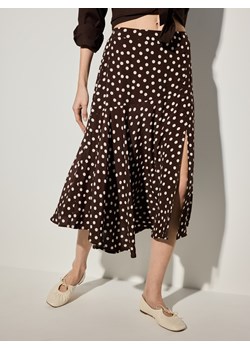 Mohito - Brązowa spódnica midi w grochy - ciemnobrązowy ze sklepu Mohito w kategorii Spódnice - zdjęcie 188851734