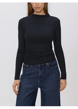 Reserved - Longsleeve z marszczeniami - czarny ze sklepu Reserved w kategorii Bluzki damskie - zdjęcie 188852124