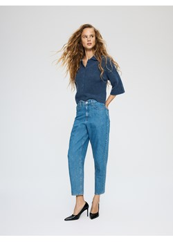 Reserved - Kardigan z dodatkiem wełny z alpaki - granatowy ze sklepu Reserved w kategorii Swetry damskie - zdjęcie 188852220