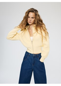 Reserved - Kardigan z zapięciem na zamek - jasnożółty ze sklepu Reserved w kategorii Swetry damskie - zdjęcie 188852341