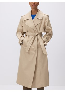 Reserved - Dwurzędowy trencz z paskiem - beżowy ze sklepu Reserved w kategorii Płaszcze damskie - zdjęcie 188852771