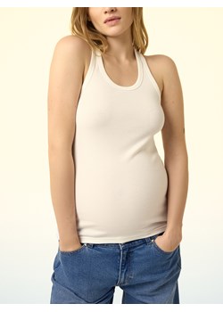 Reserved - Prążkowany top - złamana biel ze sklepu Reserved w kategorii Bluzki damskie - zdjęcie 188852781