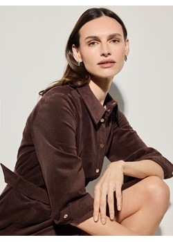 Mohito - Sztruksowa brązowa sukienka mini - ciemnobrązowy ze sklepu Mohito w kategorii Sukienki - zdjęcie 188853920