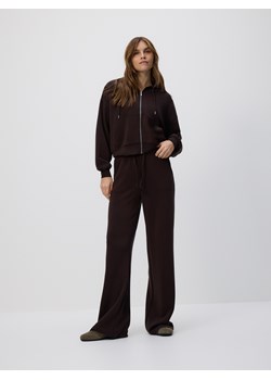 Reserved - Spodnie long leg - ciemnobrązowy ze sklepu Reserved w kategorii Spodnie damskie - zdjęcie 188854322